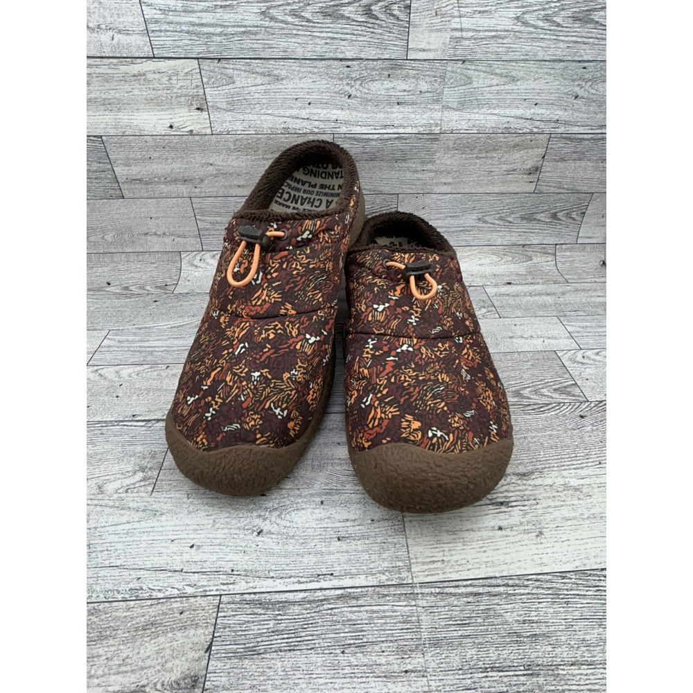 Keen Howser II Harvest Slippers Women Sz 11 Brown Multi Abstract Fleece Lined - Picture 2 of 14